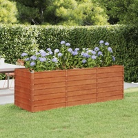 Garden Raised Bed Rusty 240x80x77 cm Corten Steel