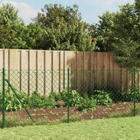 Chain Link Fence with Spike Anchors Green 0.8x10 m