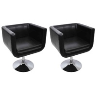 Bar Chairs 2 pcs Artificial Leather Black