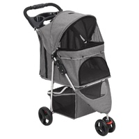 Folding Dog Stroller Grey 80x46x98 cm Oxford Fabric