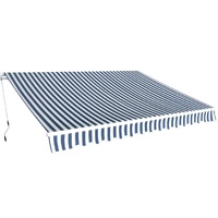 Folding Awning Manual Operated 350 cm Blue/White