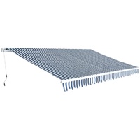 Folding Awning Manual Operated 500 cm Blue/White