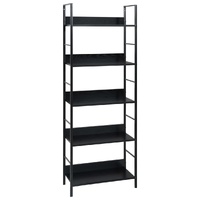 5-Layer Book Shelf Black 60x27.6x158.5 cm Engineered Wood