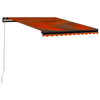 Manual Retractable Awning 300x250 cm Orange and Brown