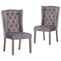 Dining Chairs 2 pcs Grey Velvet