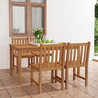 5 Piece Garden Dining Set Solid Wood Teak