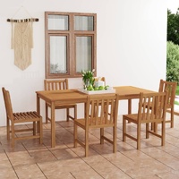 7 Piece Garden Dining Set Solid Wood Teak