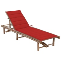 Garden Sun Lounger with Cushion Bamboo