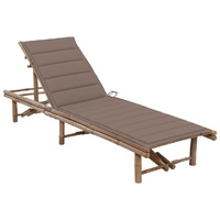 Garden Sun Lounger with Cushion Bamboo