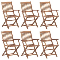 Folding Garden Chairs 6 pcs Solid Wood Acacia