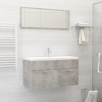 Bathroom Furniture Set Concrete Grey Engineered Wood