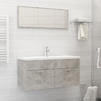 Bathroom Furniture Set Concrete Grey Engineered Wood