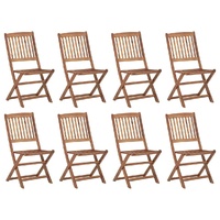 Folding Outdoor Chairs 8 pcs Solid Wood Acacia