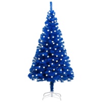 Artificial Pre-lit Christmas Tree with Stand Blue 120 cm PVC