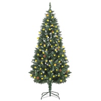 Artificial Christmas Tree with LEDs&Pine Cones 180 cm