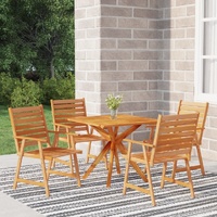 5 Piece Garden Dining Set Solid Wood Acacia