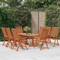 Folding Garden Chairs 8 pcs Solid Wood Eucalyptus