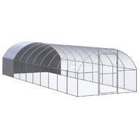 Outdoor Chicken Coop 3x10x2 m Galvanised Steel