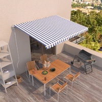 Automatic Retractable Awning 400x300 cm Blue and White