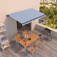 Automatic Retractable Awning 400x300 cm Blue and White