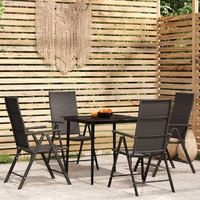 5 Piece Garden Dining Set Black