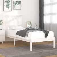 Bed Frame without Mattress White Solid Wood 90x190 cm