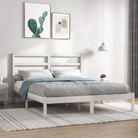 Bed Frame without Mattress White 150x200 cm Solid Wood