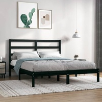 Bed Frame without Mattress Black 150x200 cm Solid Wood