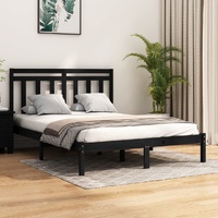 Bed Frame without Mattress Black 150x200 cm Solid Wood