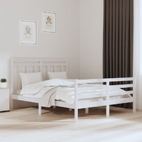 Bed Frame without Mattress White 150x200 cm Solid Wood