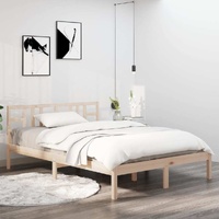 Bed Frame without Mattress 135x190 cm Solid Wood