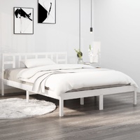 Arkansas Bed Frame White Solid Wood 183x203 cm King Size