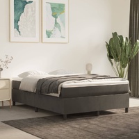 Bed Frame without Mattress Dark Grey Double Velvet