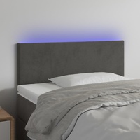 LED Headboard Dark Grey 100 cm Velvet