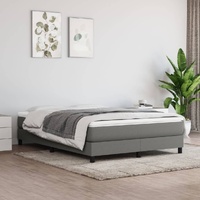 Box Spring Bed with Mattress Dark Grey 153x203 cm Queen Size Fabric