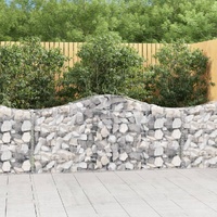 Arched Gabion Baskets 2 pcs 200x30x80/100 cm Galvanised Iron