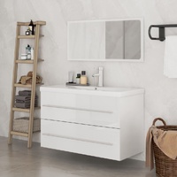 3 Piece Bathroom Furniture Set High Gloss White