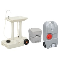 Portable Camping Toilet and Handwash Stand Set with Water Tank