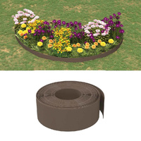 Garden Edgings 4 pcs Brown 10 m 20 cm Polyethylene