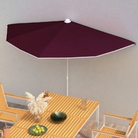 Garden Half Parasol with Pole 180x90 cm Bordeaux Red