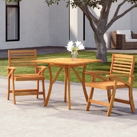 3 Piece Garden Dining Set Solid Wood Acacia