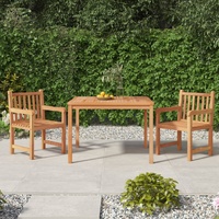 3 Piece Garden Dining Set Solid Wood Teak