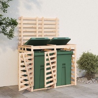 Double Wheelie Bin Storage Solid Wood Pine