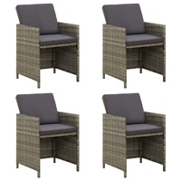 Garden Chairs with Cushions 4 pcs Poly Rattan Grey