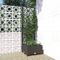 Garden Planter with Trellis Black 40x40x121.5 cm PP