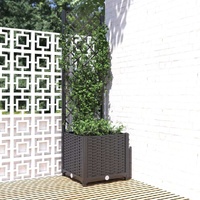 Garden Planter with Trellis Black 40x40x136 cm PP