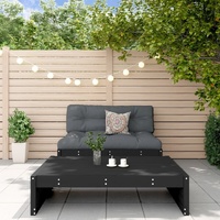 2 Piece Garden Lounge Set with Cushions Black Solid Wood