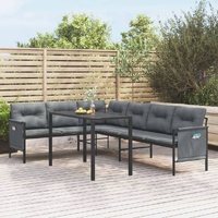 2 Piece Garden Dining Set Anthracite Steel