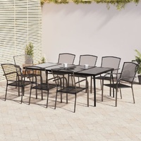 9 Piece Garden Dining Set Anthracite Steel