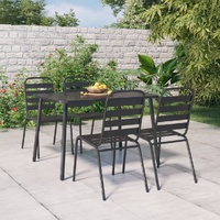 5 Piece Garden Dining Set Anthracite Steel